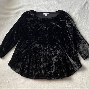 Westport Black Crushed Velvet Sleeved Shirt